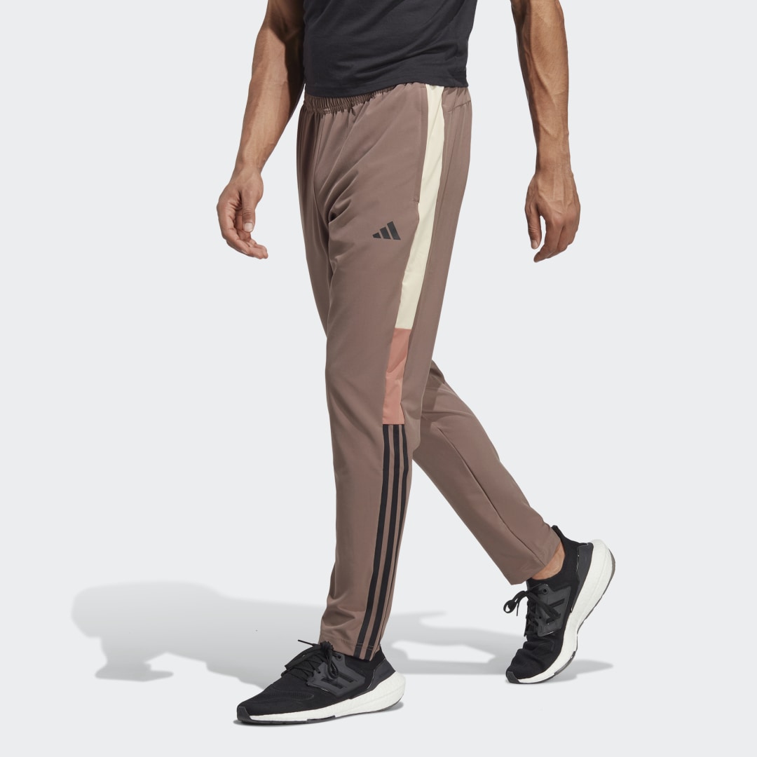adidas Training Colorblock 3-Stripes Pants Earth Strata L Mens