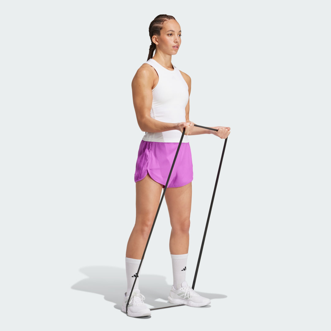 Adidas Pacer All Gym Seasonal Rib High-Rise Tonal 3-Stripes Short