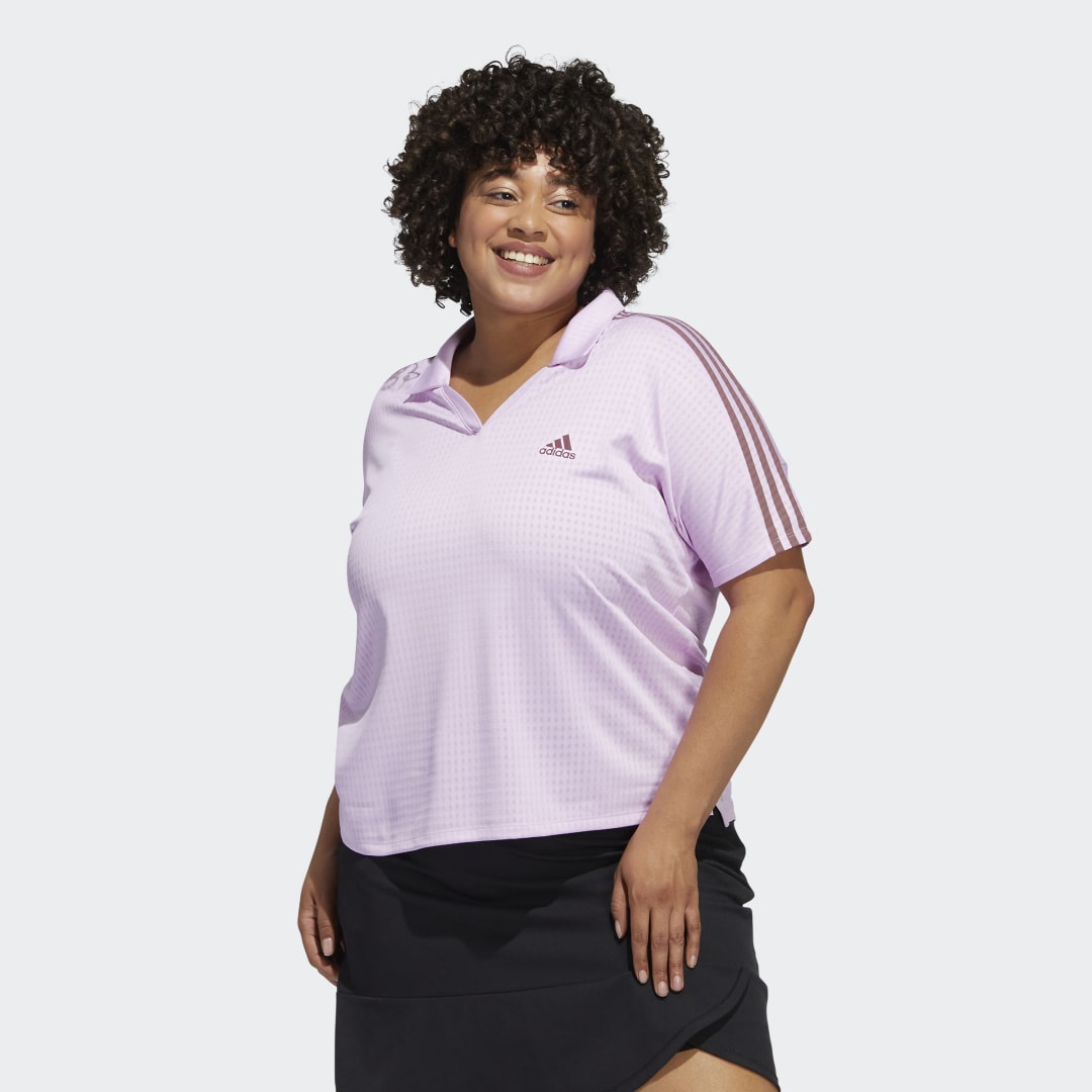 3-Stripes Polo Shirt (Plus Size) Bliss Lilac