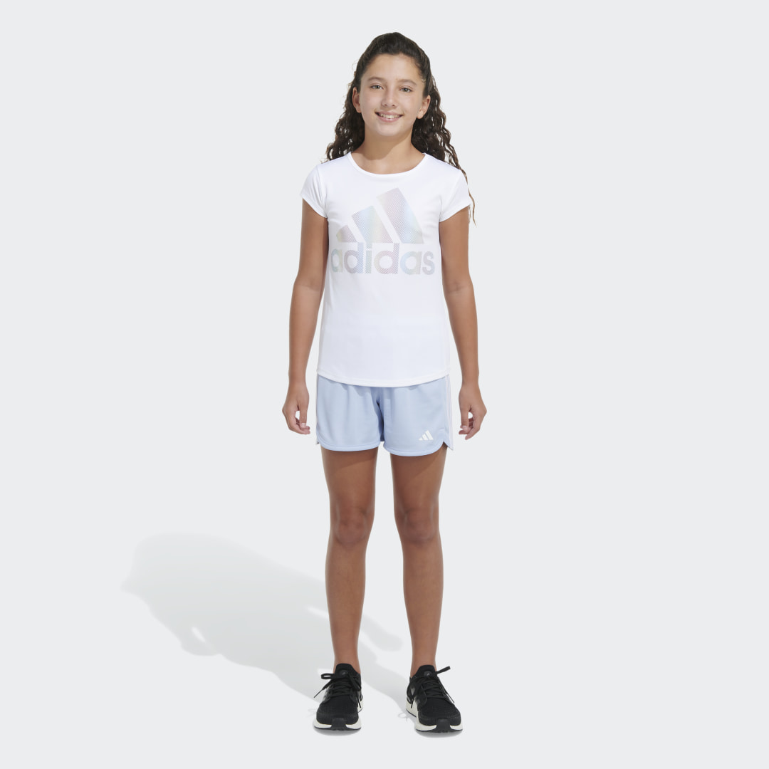adidas 3-Stripes Mesh Shorts Blue Dawn S Kids