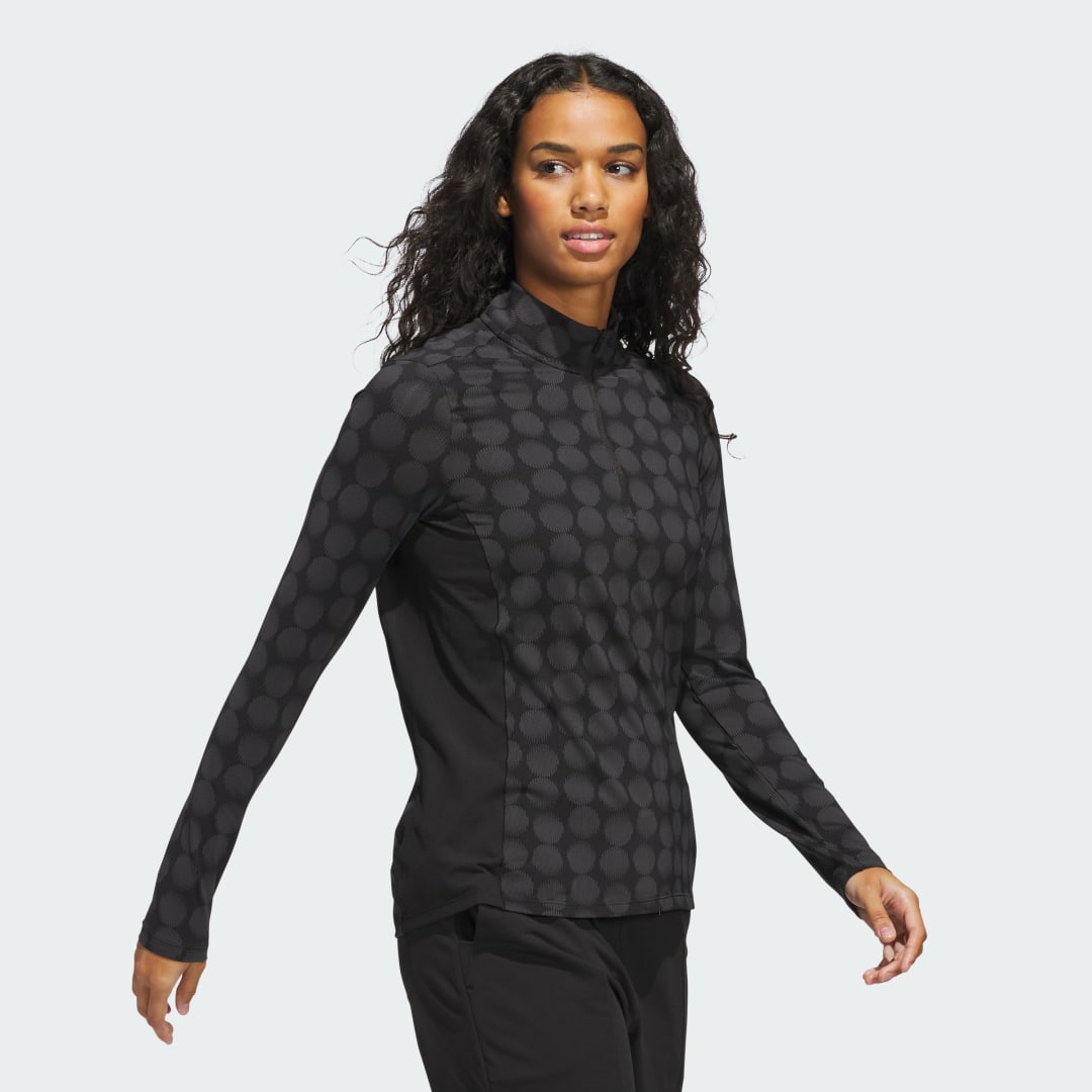 Adidas Ultimate365 Printed Mock Poloshirt met Korte Rits