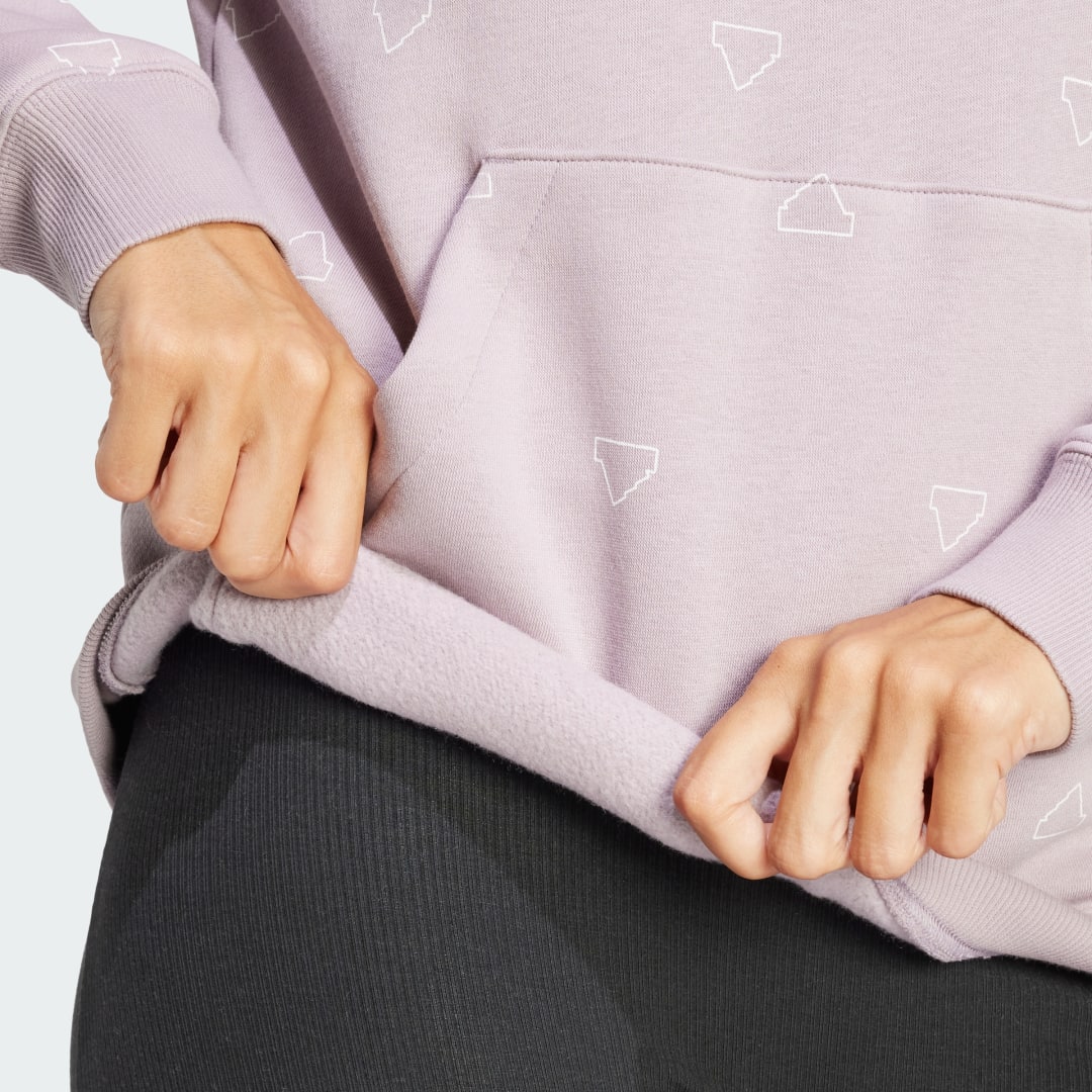 Adidas Essentials Monogram Regular Fleece Graphic Hoodie