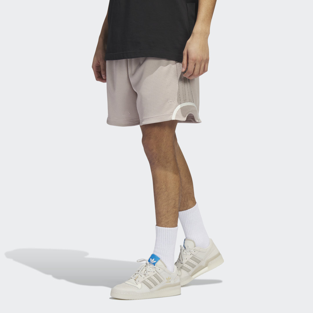 Image of adidas Basketball Mesh Shorts Wonder Taupe S - Men Basketball Shorts