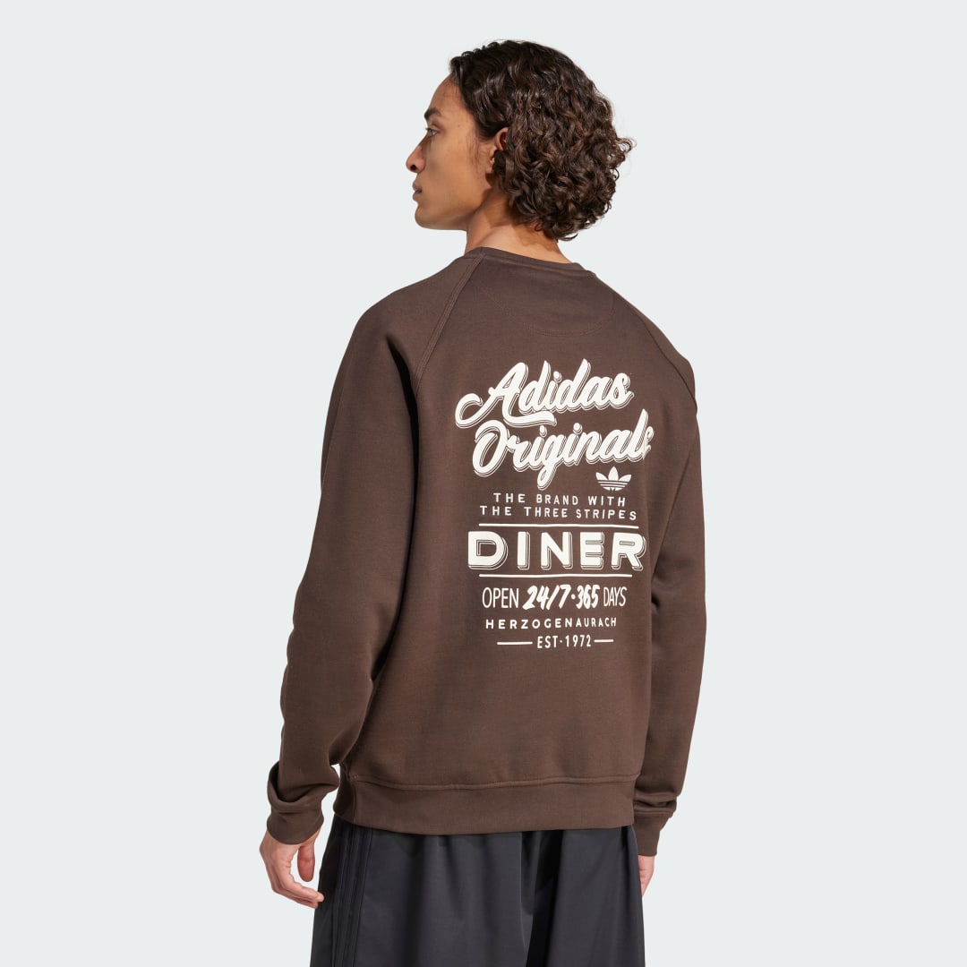 Adidas Diner Text Graphic Fleece Sweatshirt