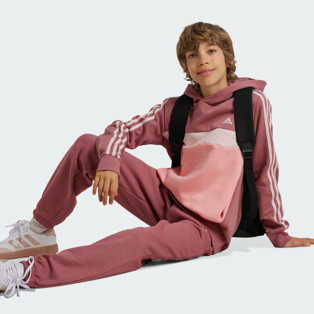 Thumbnail - Tiberio 3-Streifen Colorblock Kids Hoodie
