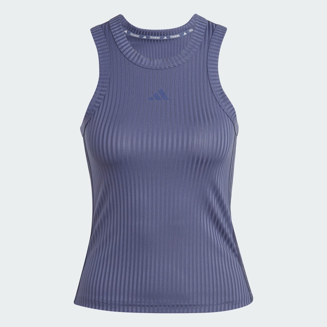 Adidas All Gym Seasonal Rib Tight Fit Tonal 3-Stripes Tanktop