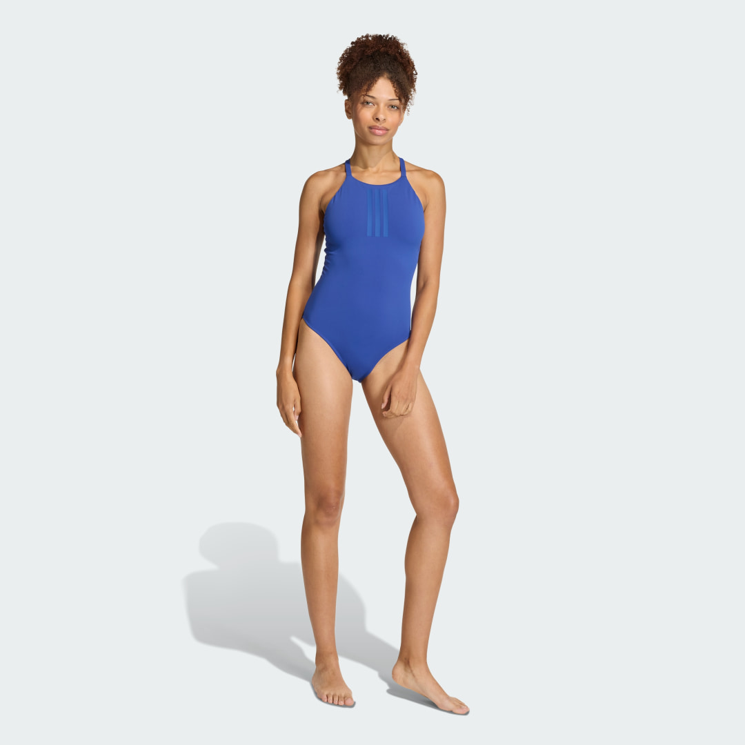 MAILLOT DE BAIN COL MONTANT 3 BANDES PEACHSOFT AVEC BRETELLES QUI ’ATTACHENT DE 2 FAÇONS - vue 7