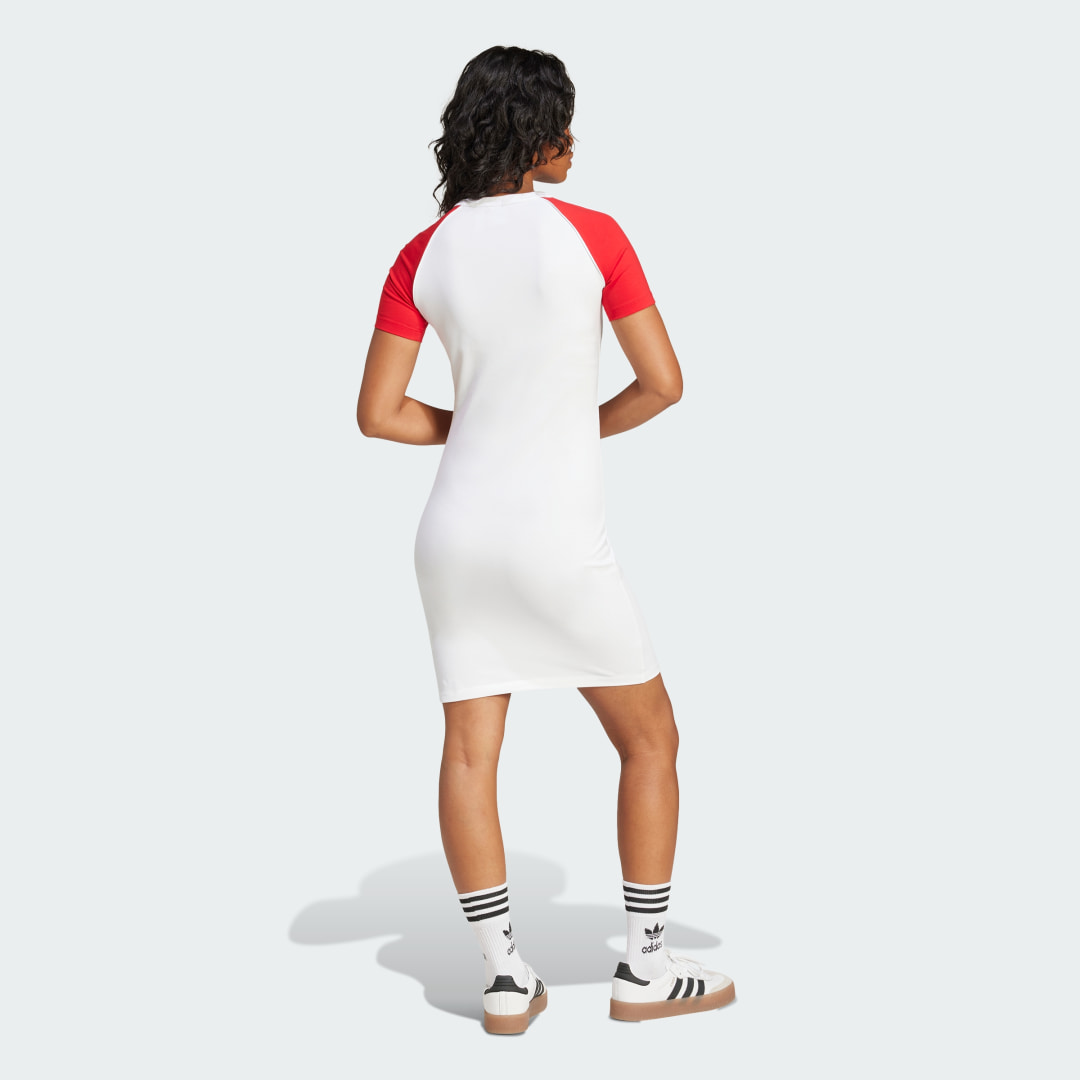 Adidas Adicolor 3-Stripes Raglan Jurk met Korte Mouwen