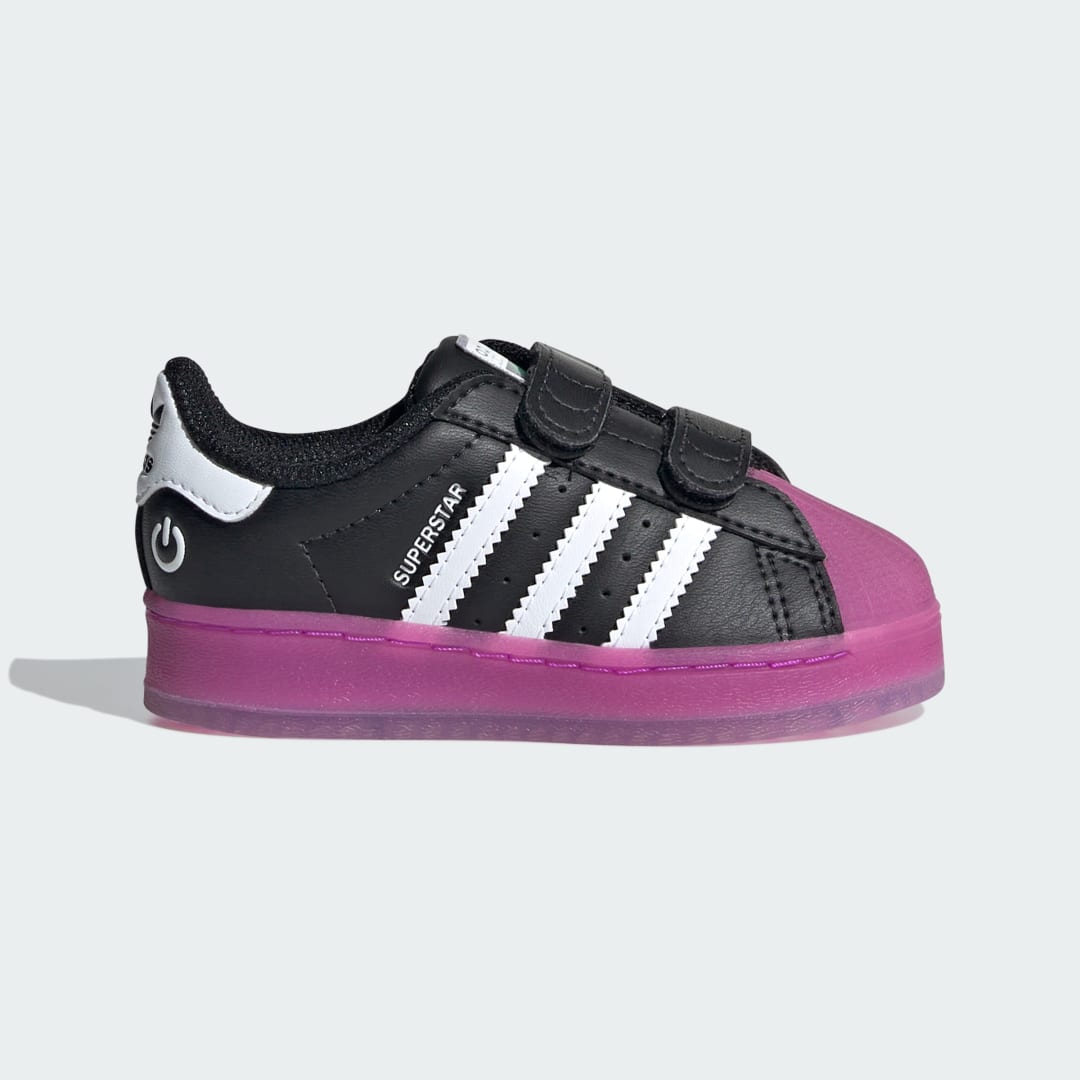 Adidas Superstar Led Lights Comfort Closure Kids Core Black / Purple Burst / Cloud White