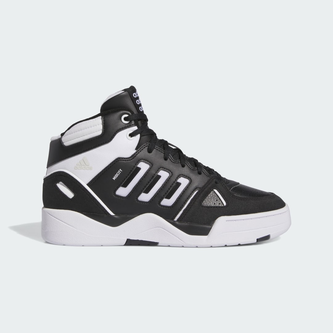

adidas Tenis Midcity Mid Unisex, Negro/blanco/crystal blanco