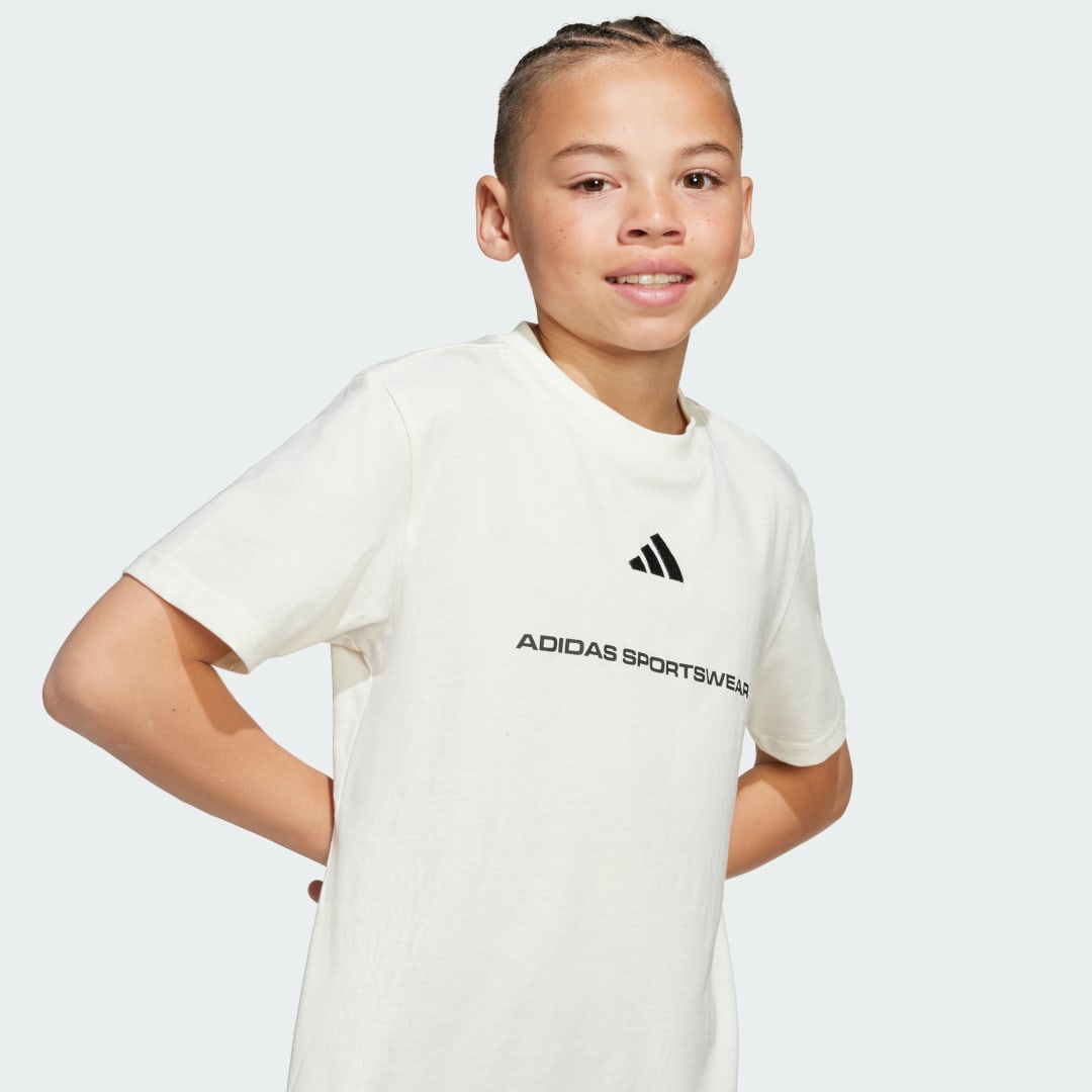 Adidas Boys Slogan T-shirt van Enkele Jersey Kids