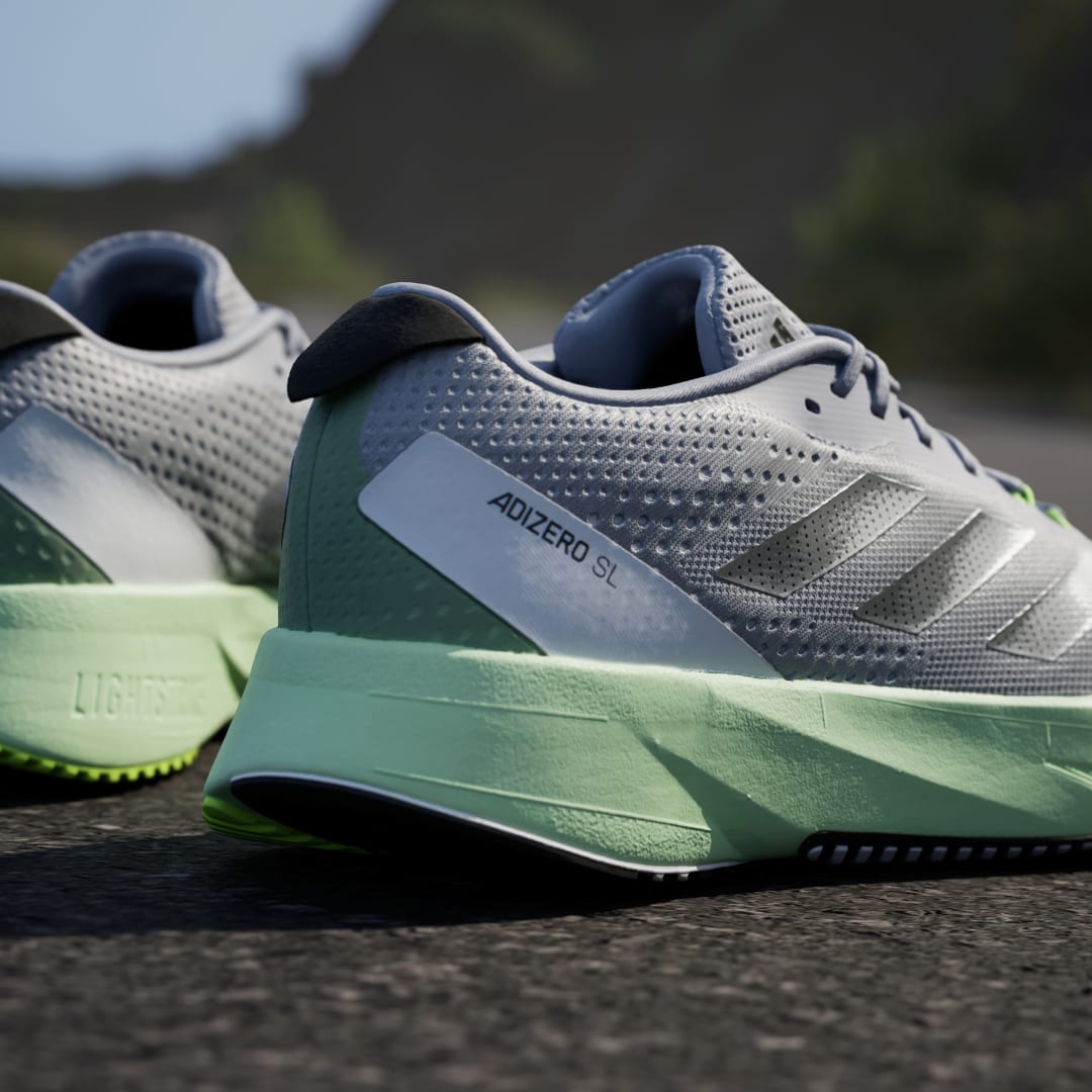

adidas Adizero SL Unisex, Halo plata/iron gris/semi verde spark