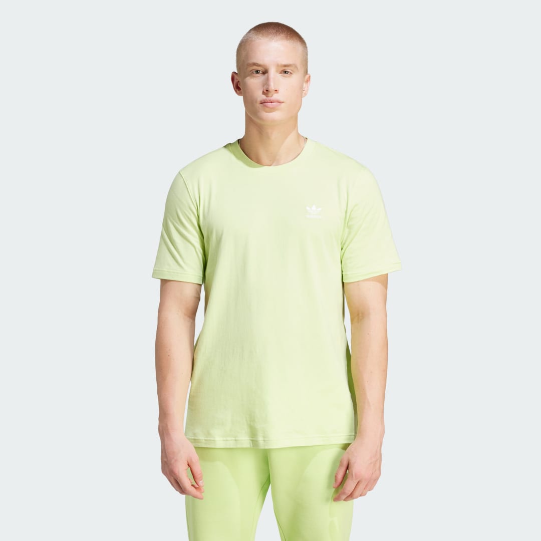 adidas Trefoil Essentials T Shirt Pulse Lime IL2520 FOOTY.COM