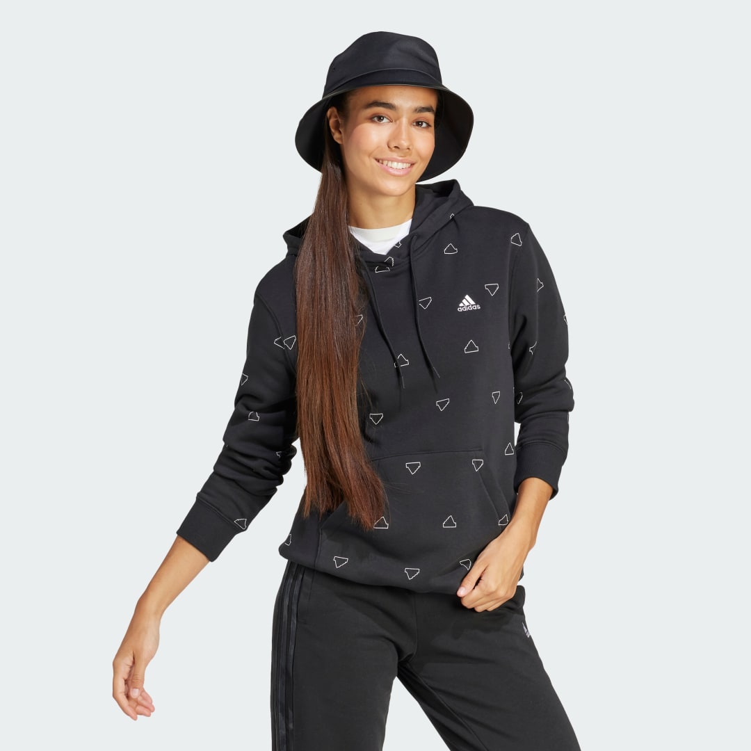 Adidas Essentials Monogram Regular Fleece Graphic Hoodie