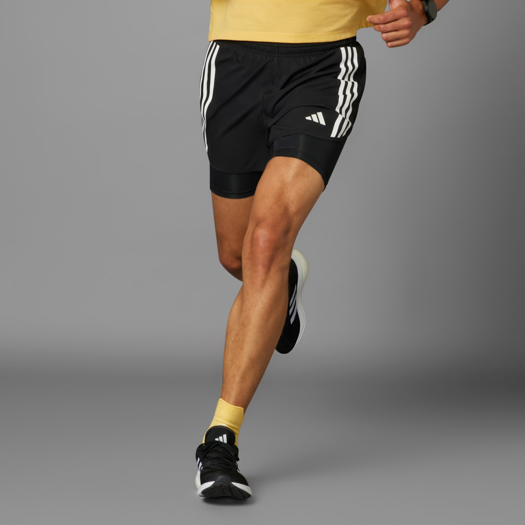 Adidas Performance Own the Run 3-Stripes 2-in-1 Short
