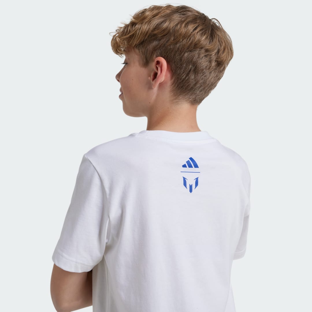 

adidas Camiseta Messi Fútbol Estampada Kids Niño, Blanco