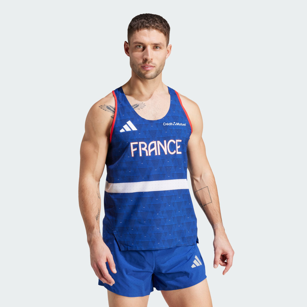 Adidas Team France Vest Semi Lucid Blue- Heren Semi Lucid Blue