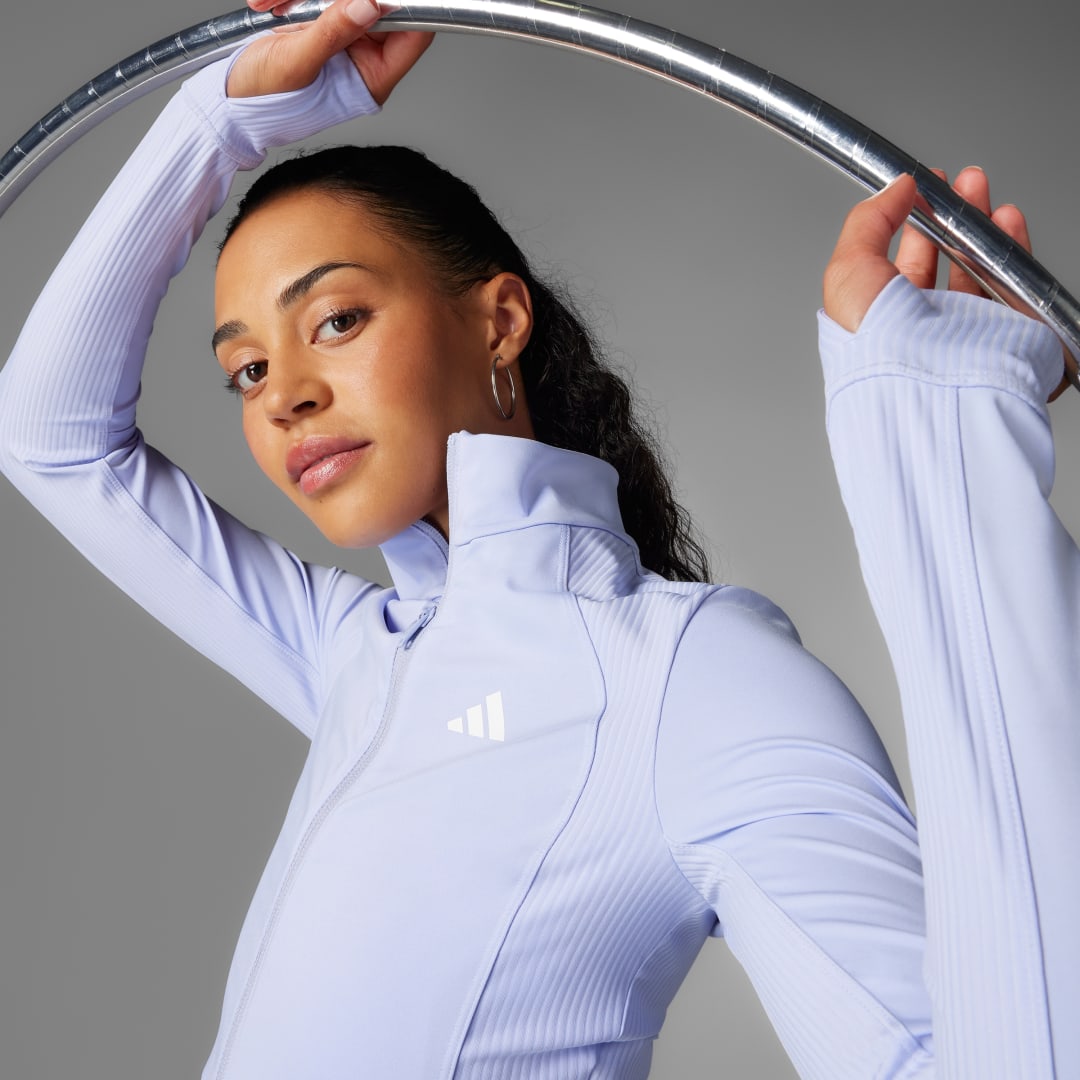 Adidas Hyperglam Ribbed Cover-Up met Ritssluiting