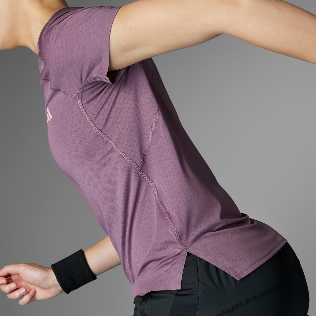 

adidas Playera Adizero Running Mujer, Shadow fig