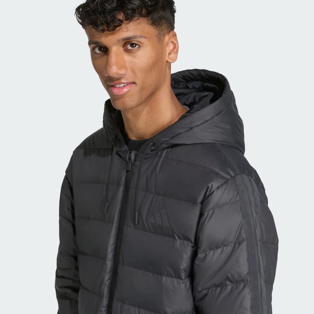 Adidas Essentials CLIMAWARM 3-Stripes Light Down Parka met Capuchon