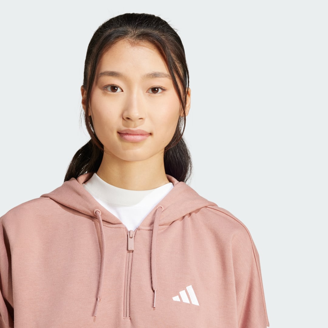 Adidas Essentials 3-Stripes French Terry Hoodie met Korte Rits