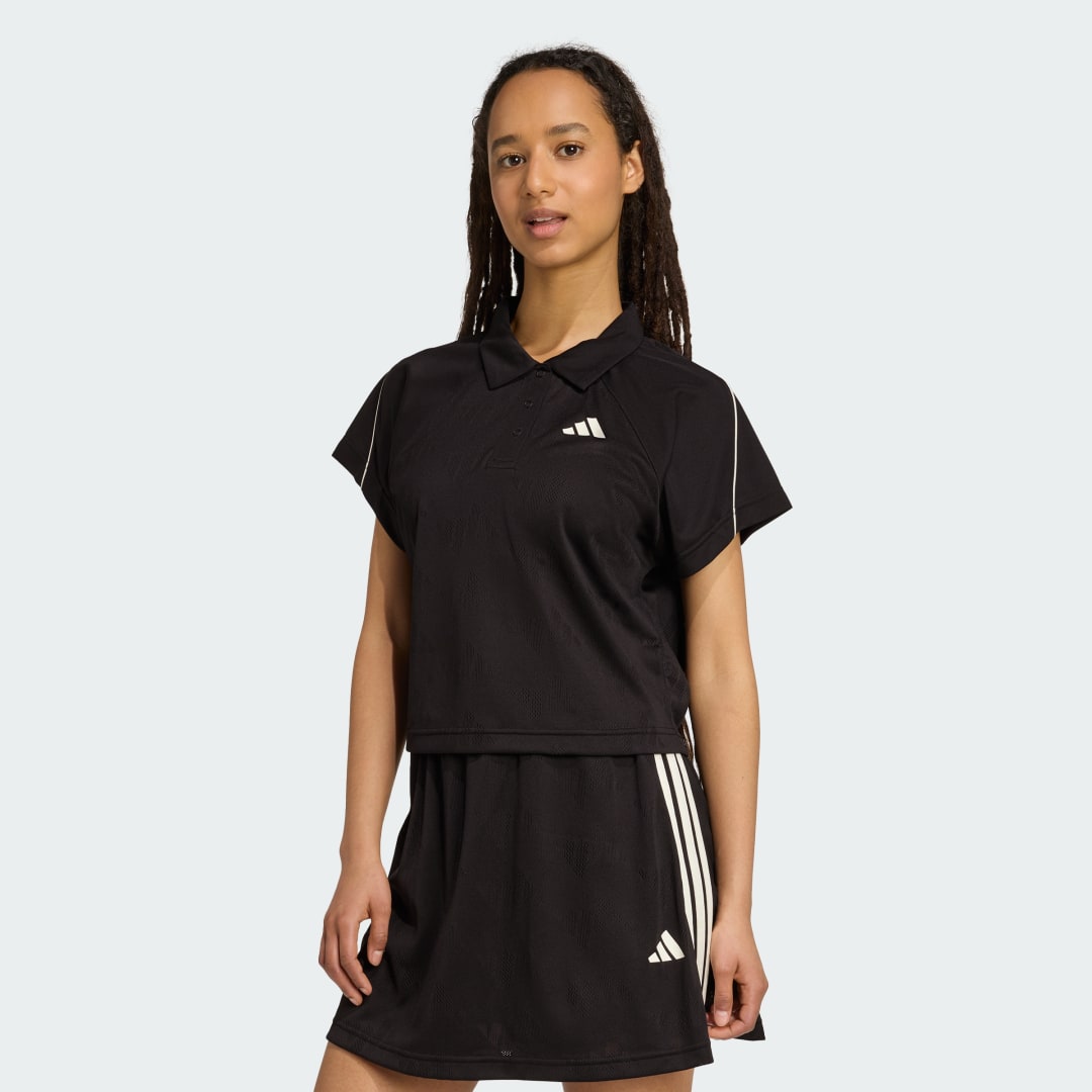 Polo adidas Stadium 3 Stripes Tennis Inspired Jacquard Polo Shirt T Shirt EU - vue 6