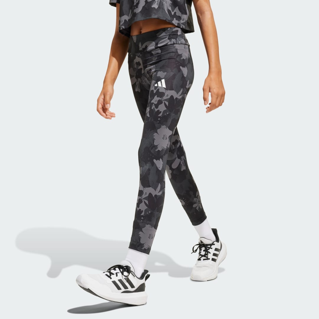 Adidas Train Essentials Flower Print Legging Kids Grijs Kind Grijs
