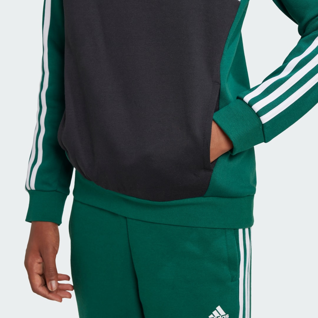 Adidas Tiberio 3-Stripes Colorblock Fleece Hoodie Kids