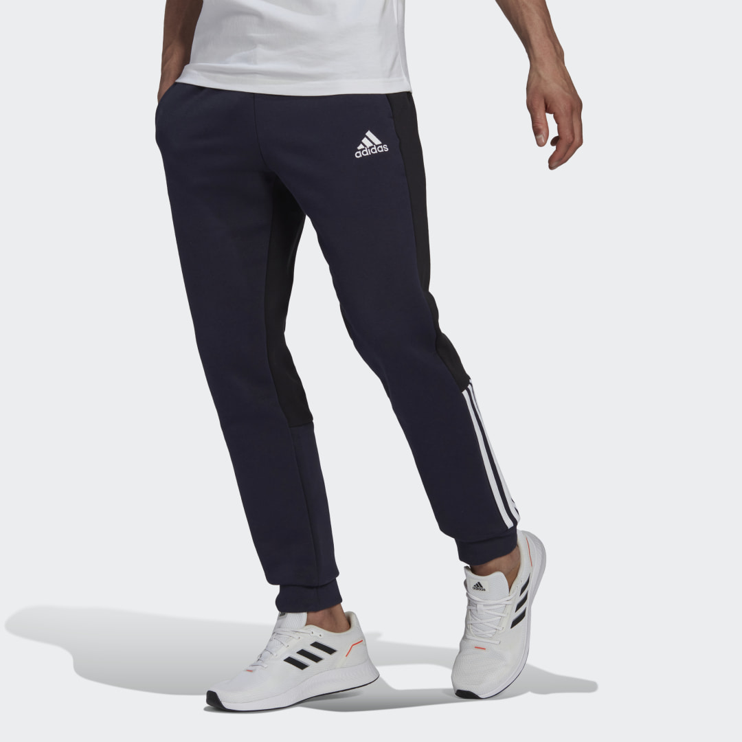 adidas Essentials Colorblock Fleece Pants Legend Ink S Mens