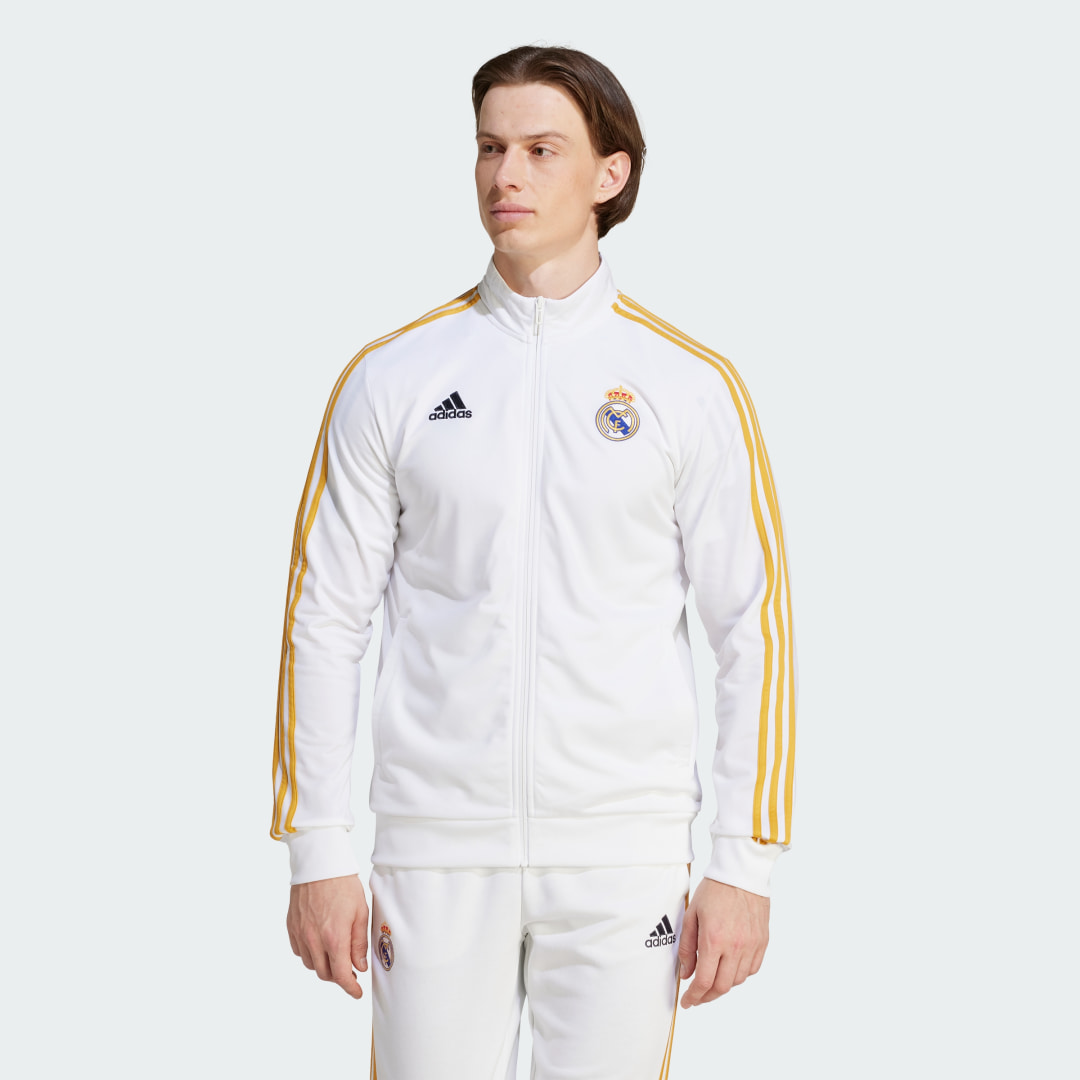 Image of adidas Real Madrid DNA Track Top White S - Men Soccer Track Tops