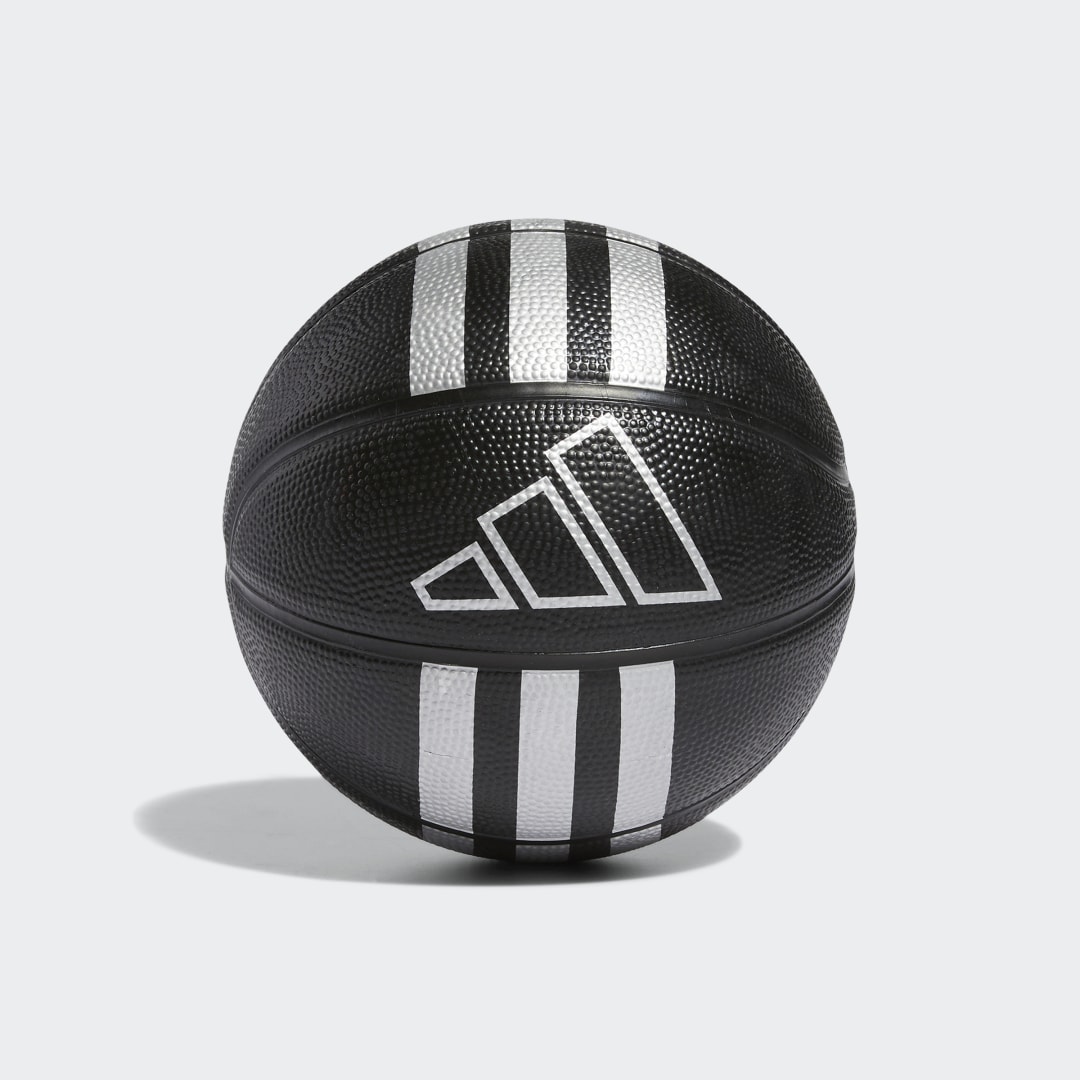 3-Stripes Rubber Mini Basketball Black / Silver Metallic