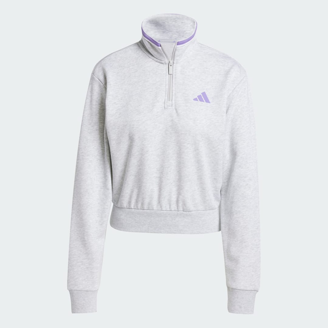 Adidas Essentials Color Pop French Terry Crop Trainingsjack met Korte Rits