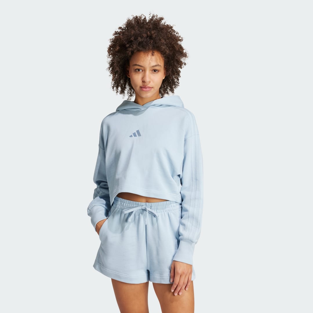 Image of Felpa con cappuccio ALL SZN French Terry 3-Stripes cod002