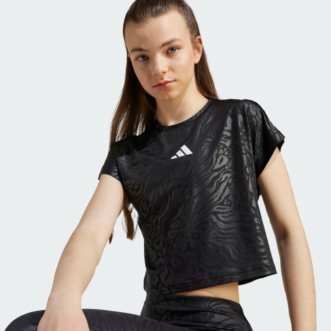 Adidas All Sports Animal Print Crop T-shirt