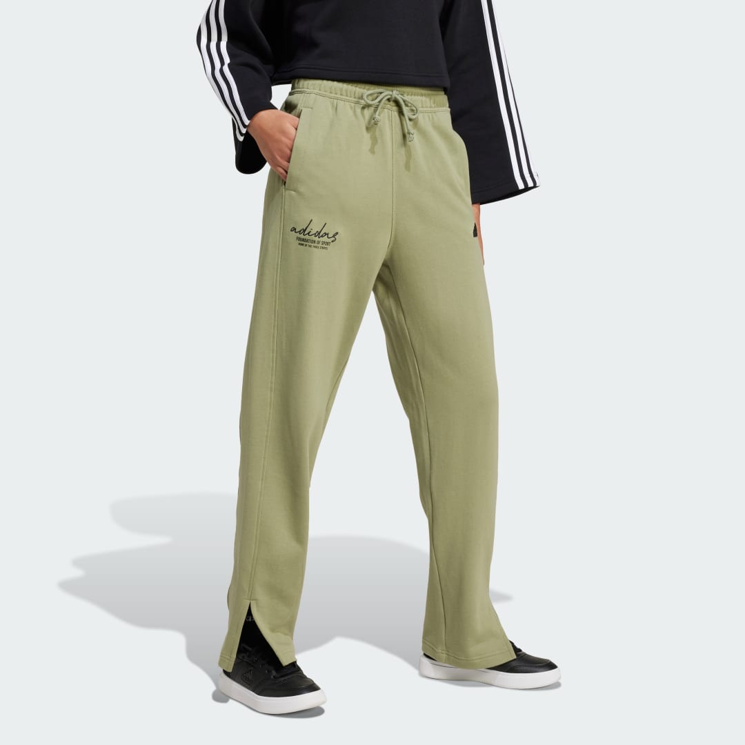 Adidas Signature Graphic Embroidery French Terry Straight Leg Broek