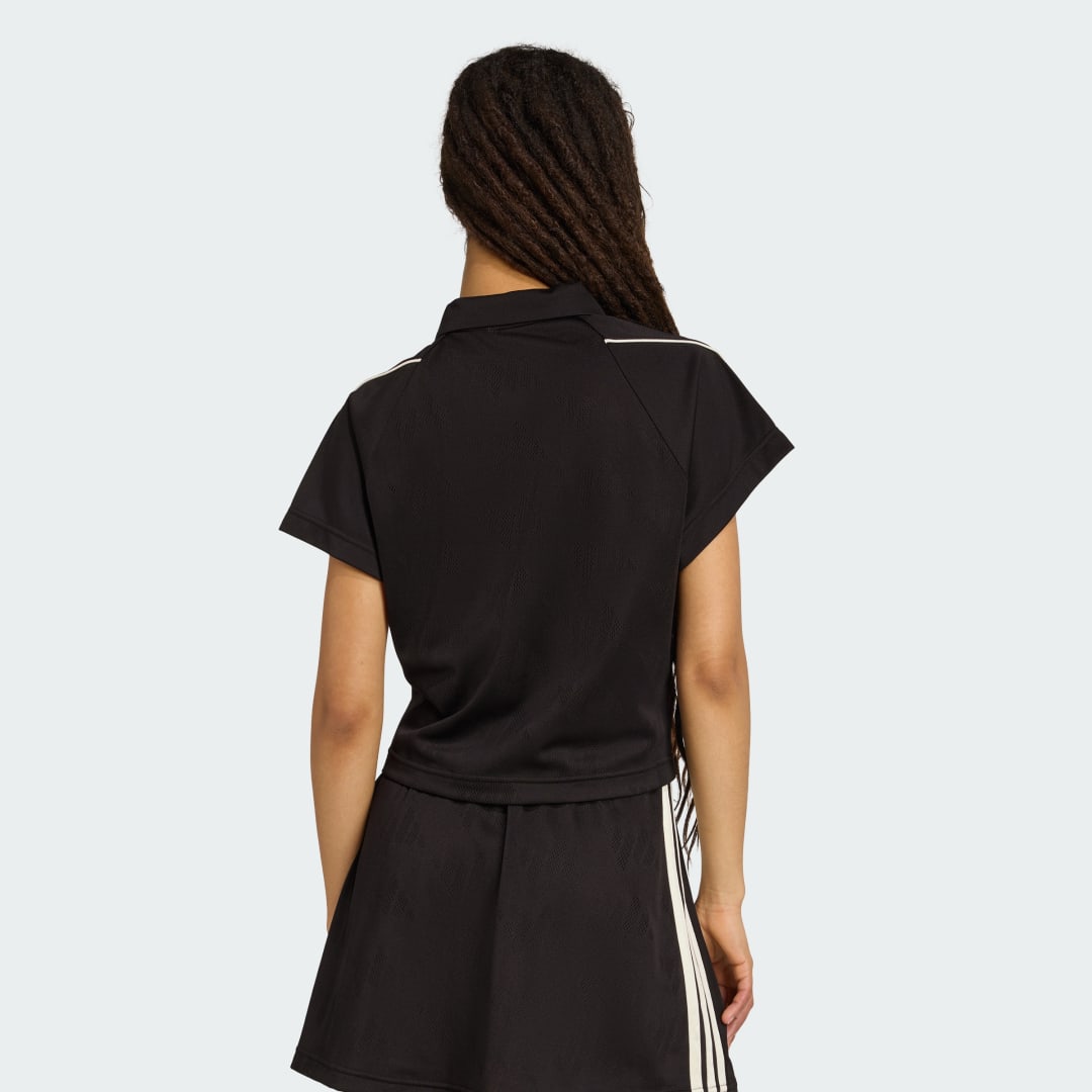 Adidas Stadium 3-Stripes Tennis Inspired Jacquard Polo T-shirt