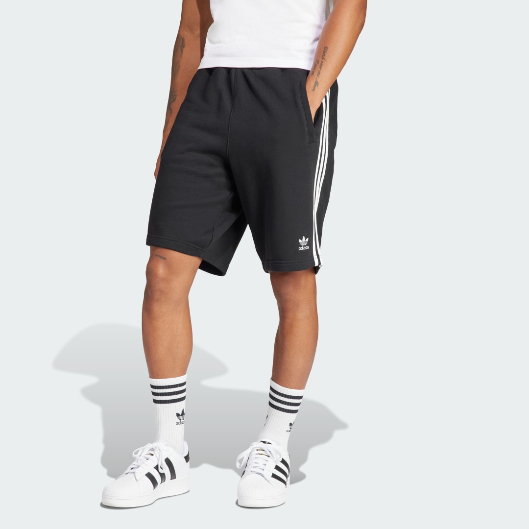 Adidas Originals Zwarte Adicolor 3 Strepen Shorts Black Heren