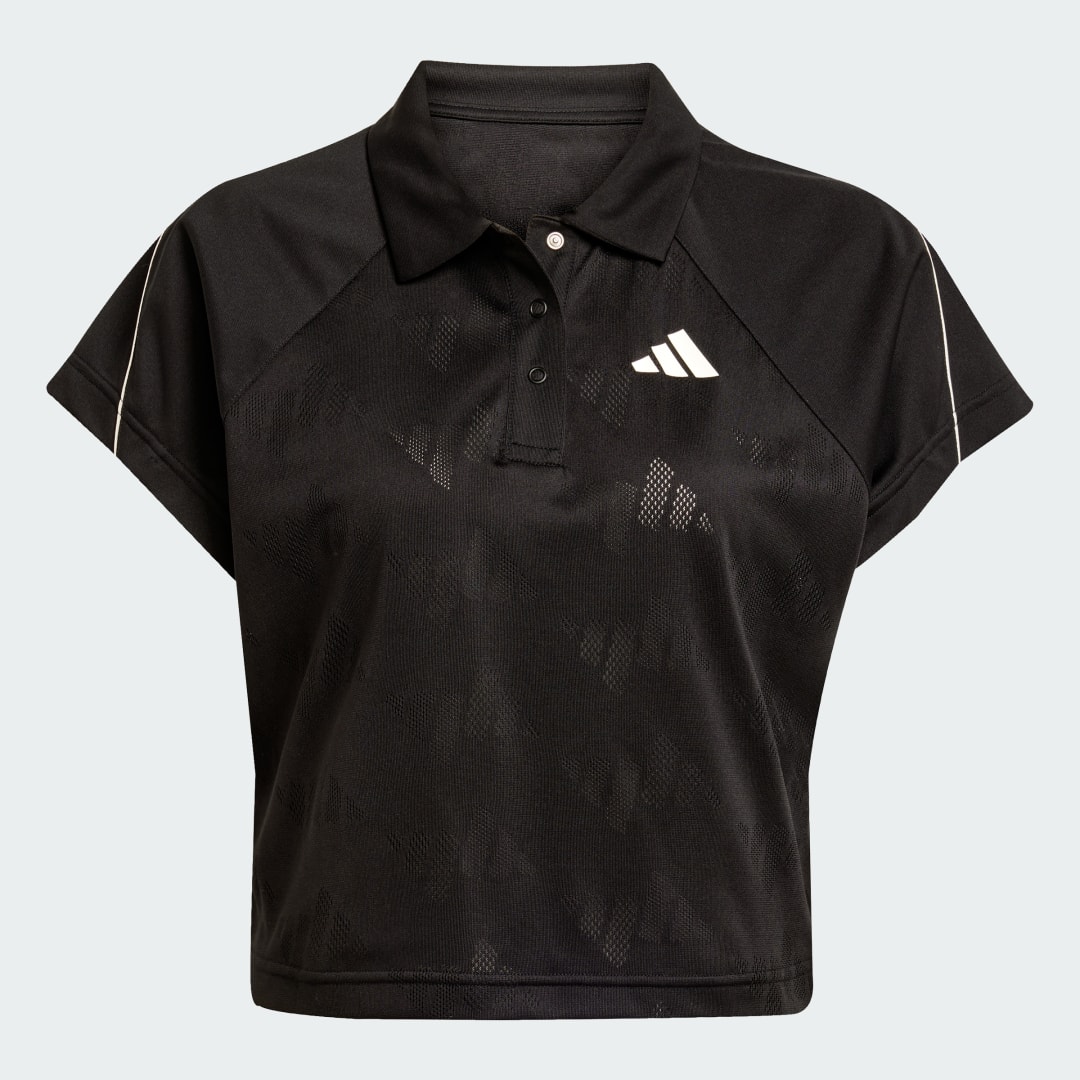Adidas Stadium 3-Stripes Tennis Inspired Jacquard Polo T-shirt