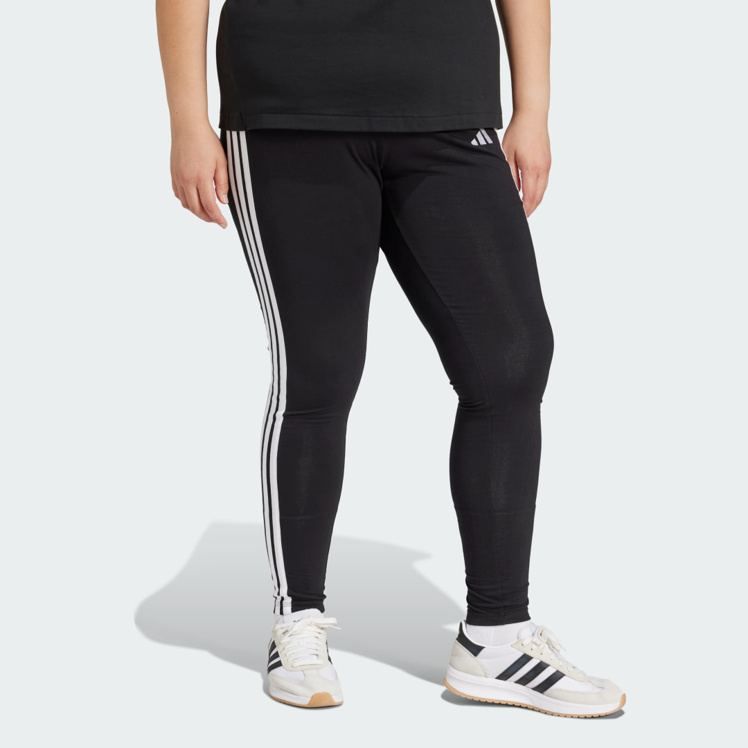 Adidas Essentials 3-Stripes Katoenen Legging (Grote Maat)