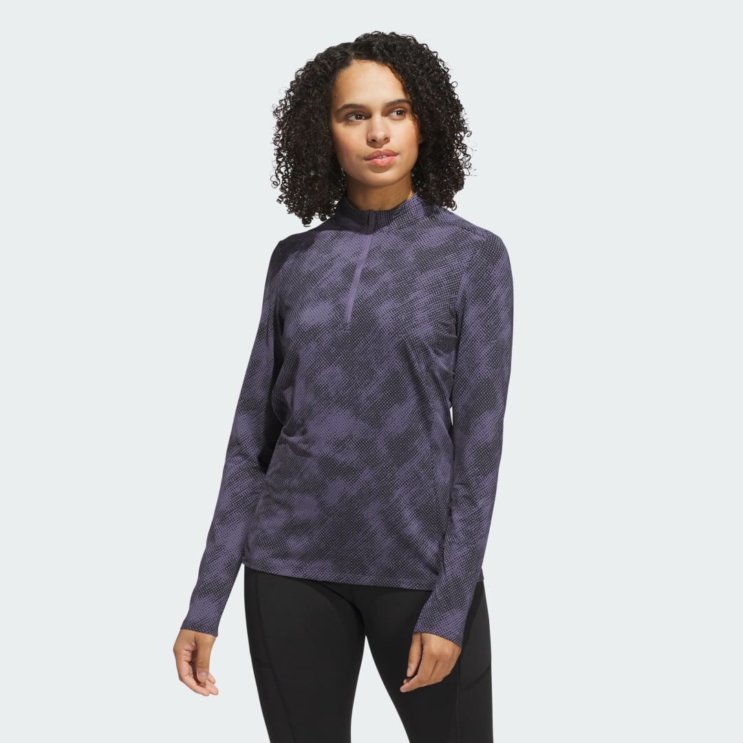 Ultimate365 Printed Quarter Zip Mock Neck Top - vue 1