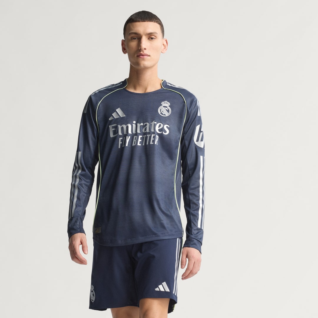 Adidas Real Madrid 25 26 Authentiek Uitshirt met Lange Mouwen