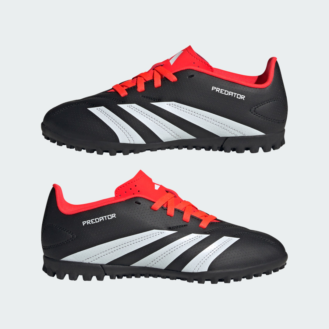 

adidas Calzado de Fútbol Predator Club Pasto Sintético Niño, Negro/blanco/solar rojo
