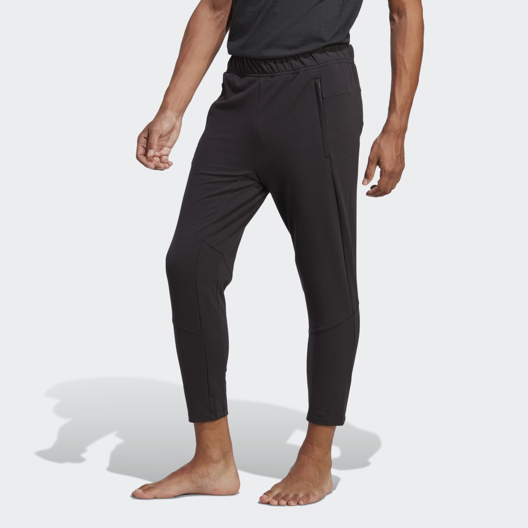 Image of adidas Designed for Training Yoga 7/8 Training Pants Black 2XL - Men Training,Yoga Tights