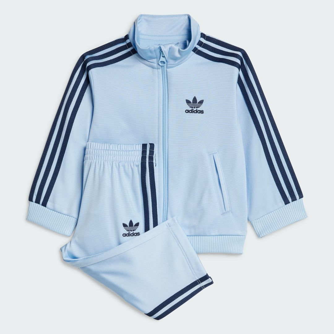 Adidas Adicolor Firebird Trainingspak Kids Blauw