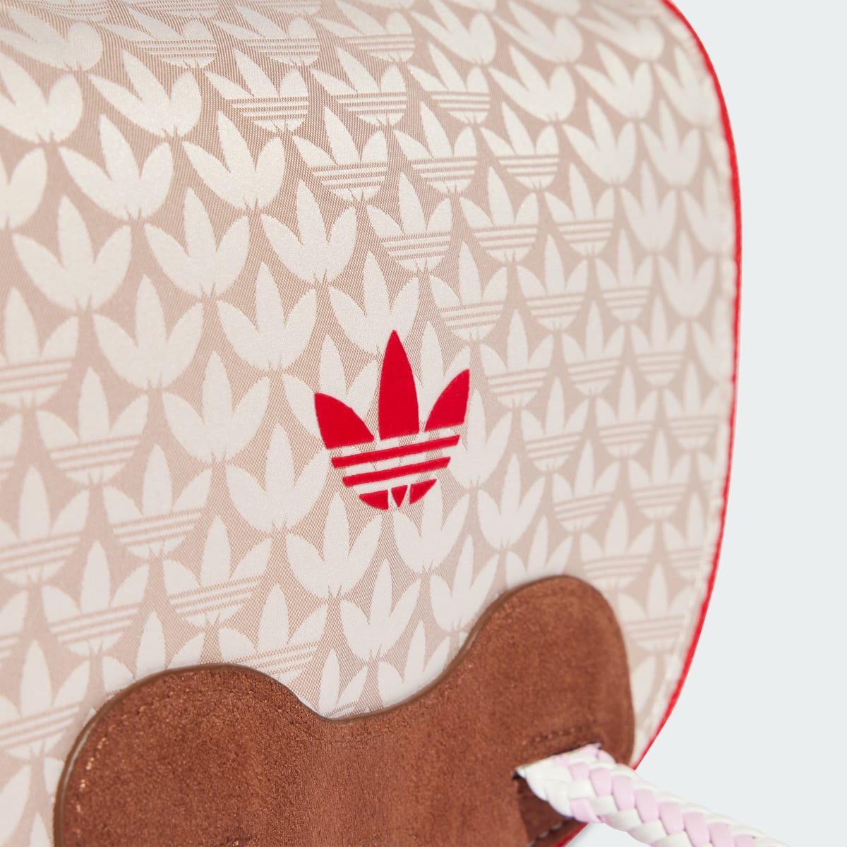 Adidas Trefoil Monogram Jacquard Suede Satchel Tasche. 4