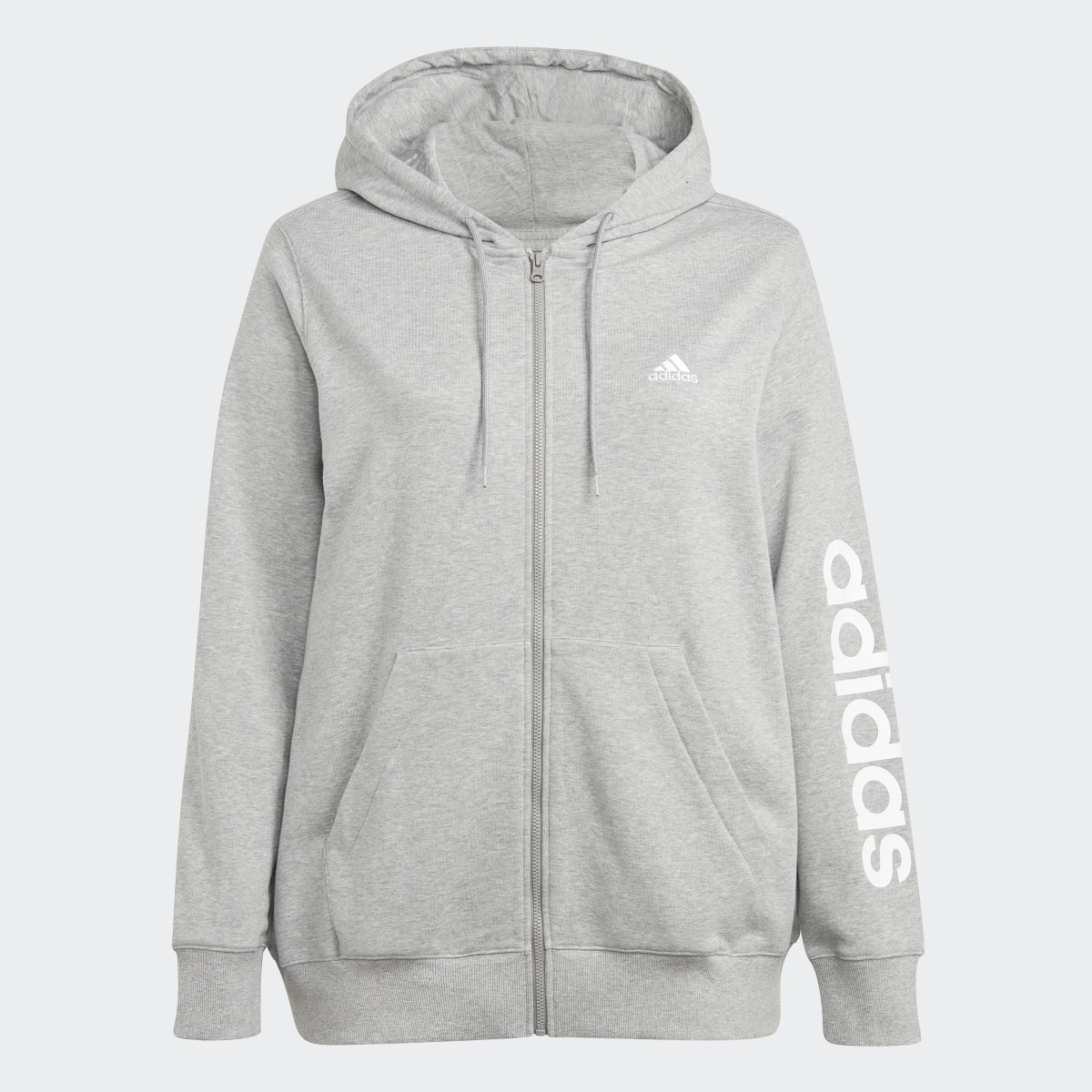 Adidas Veste à capuche entièrement zippée en molleton Essentials Linear (Grandes tailles). 5