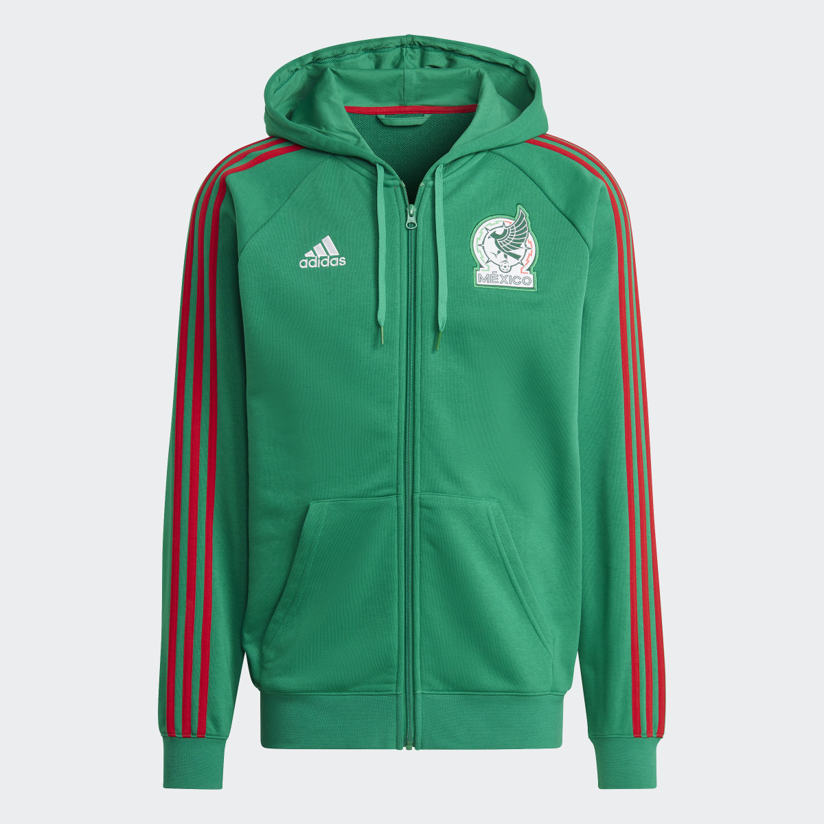 Adidas Sudadera con Gorro México Cierre Frontal. 5