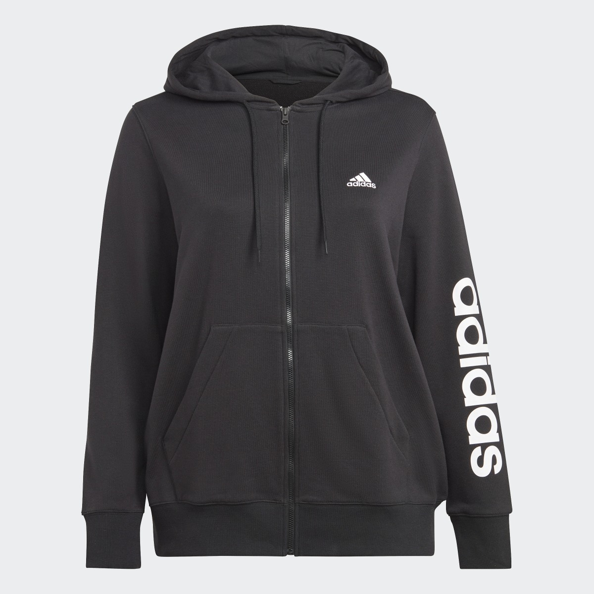 Adidas Veste à capuche entièrement zippée en molleton Essentials Linear (Grandes tailles). 5