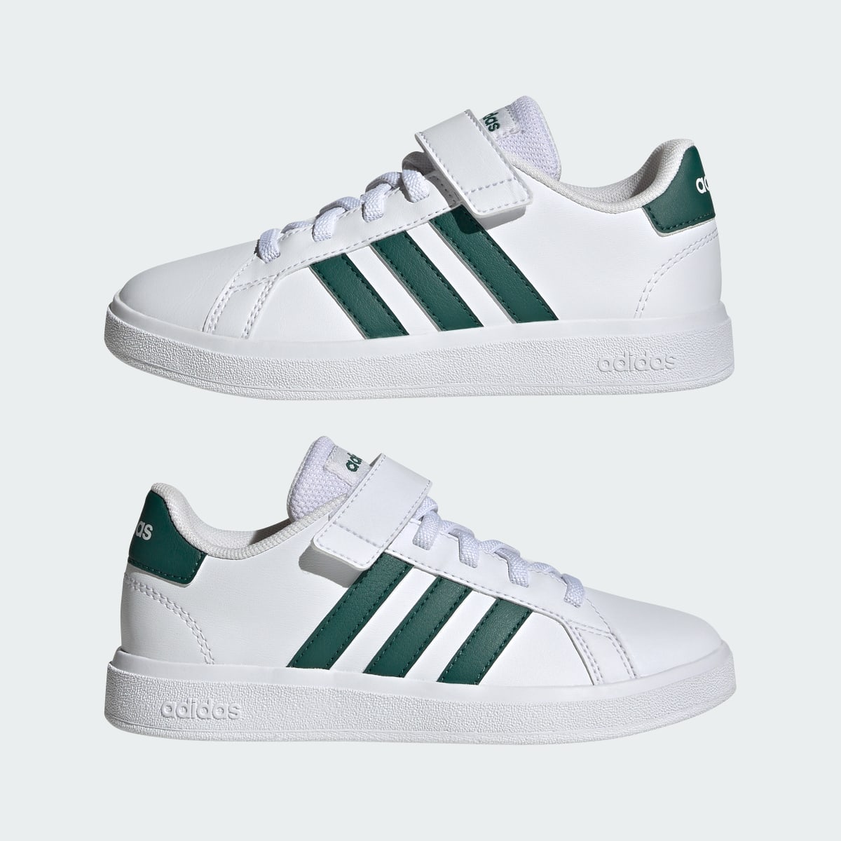 Adidas Grand Court Elastic Lace and Top Strap Shoes. 8