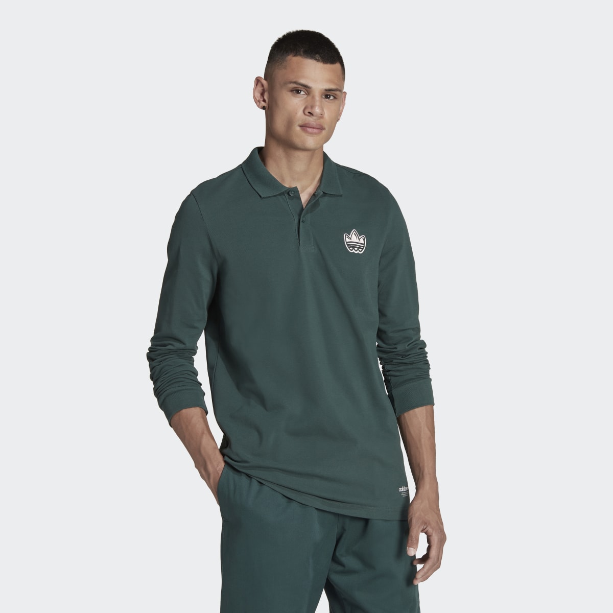 Adidas Graphics Campus Long Sleeve Polo Shirt. 4